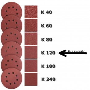 ZZC Schleifscheiben 125mm 8-Loch K120 Set Klett Schleifpapier Schleifblätter für Exzenterschleifer